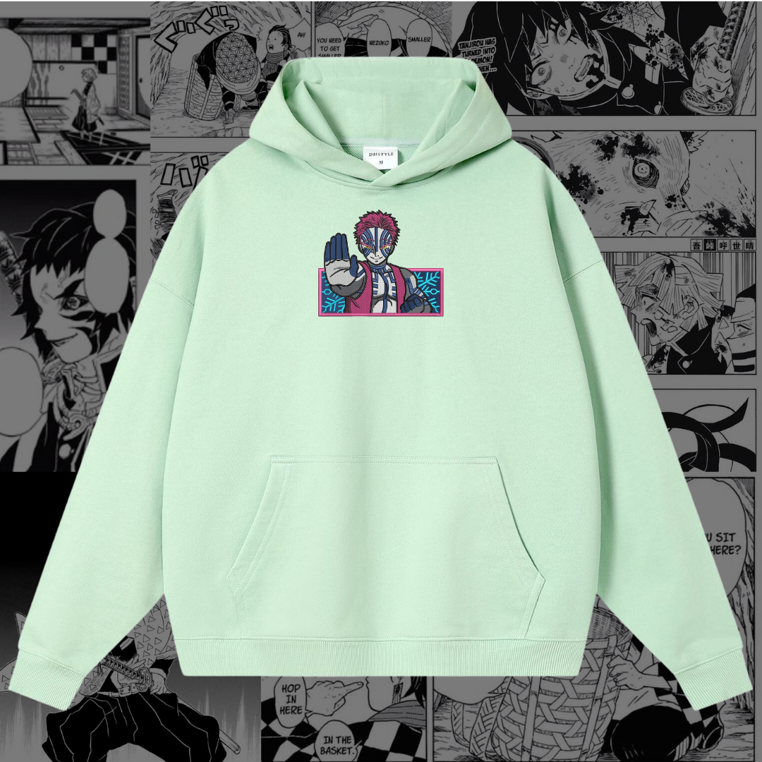 Akaza Embroidered Hoodie | Demon Slayer Inspired