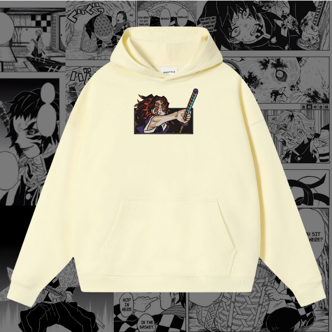 Kokushibo Embroidered Hoodie | Demon Slayer Inspired