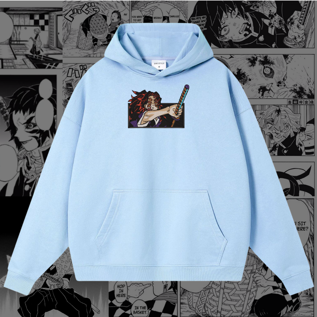 Kokushibo Embroidered Hoodie | Demon Slayer Inspired