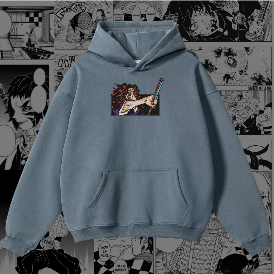 Kokushibo Embroidered Hoodie | Demon Slayer Inspired