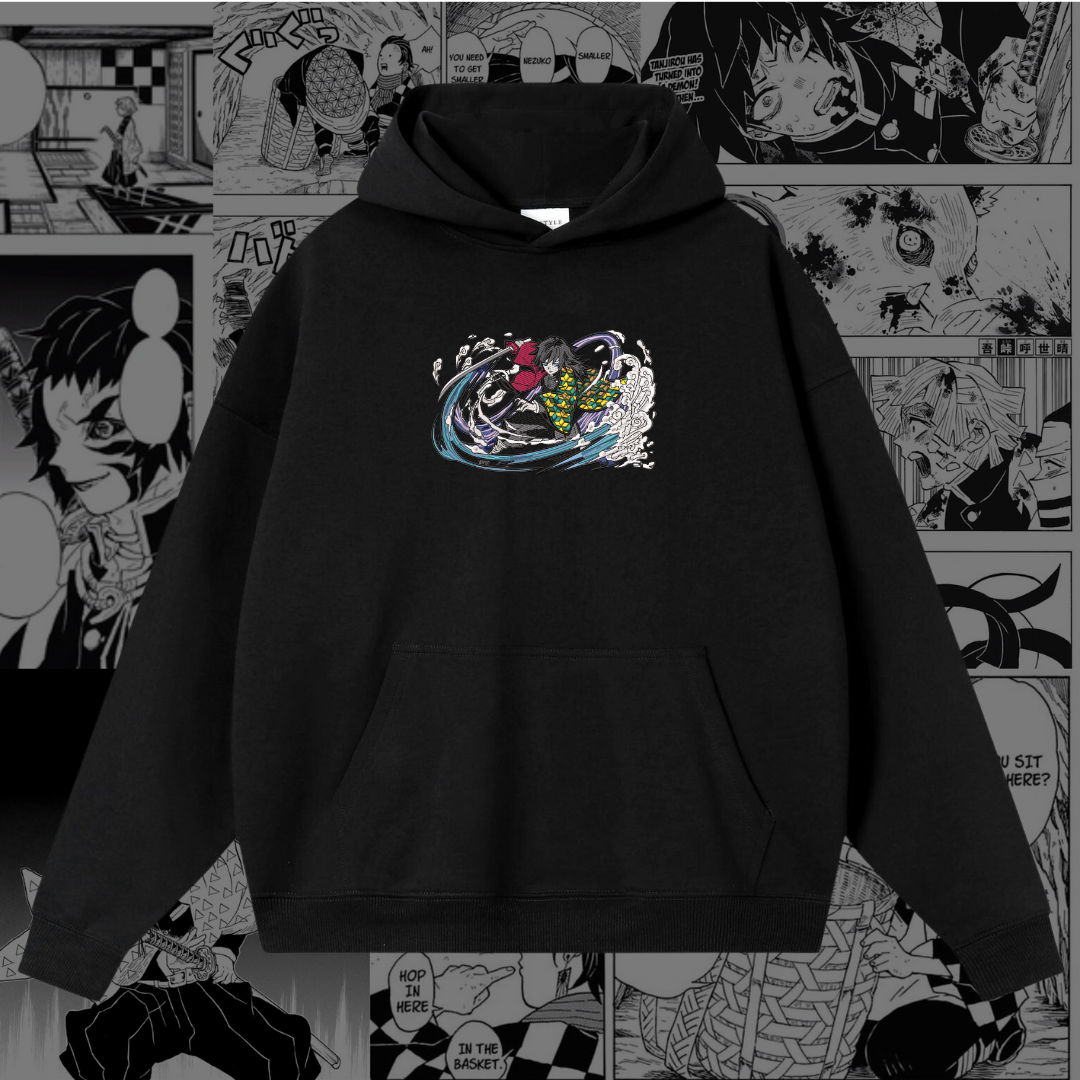 Giyu Tomioka Embroidered Hoodie | Demon Slayer Inspired
