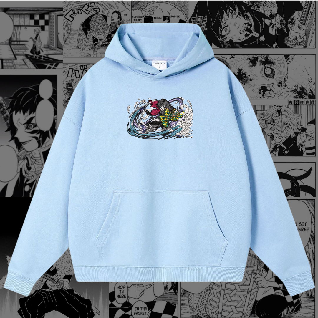 Giyu Tomioka Embroidered Hoodie | Demon Slayer Inspired