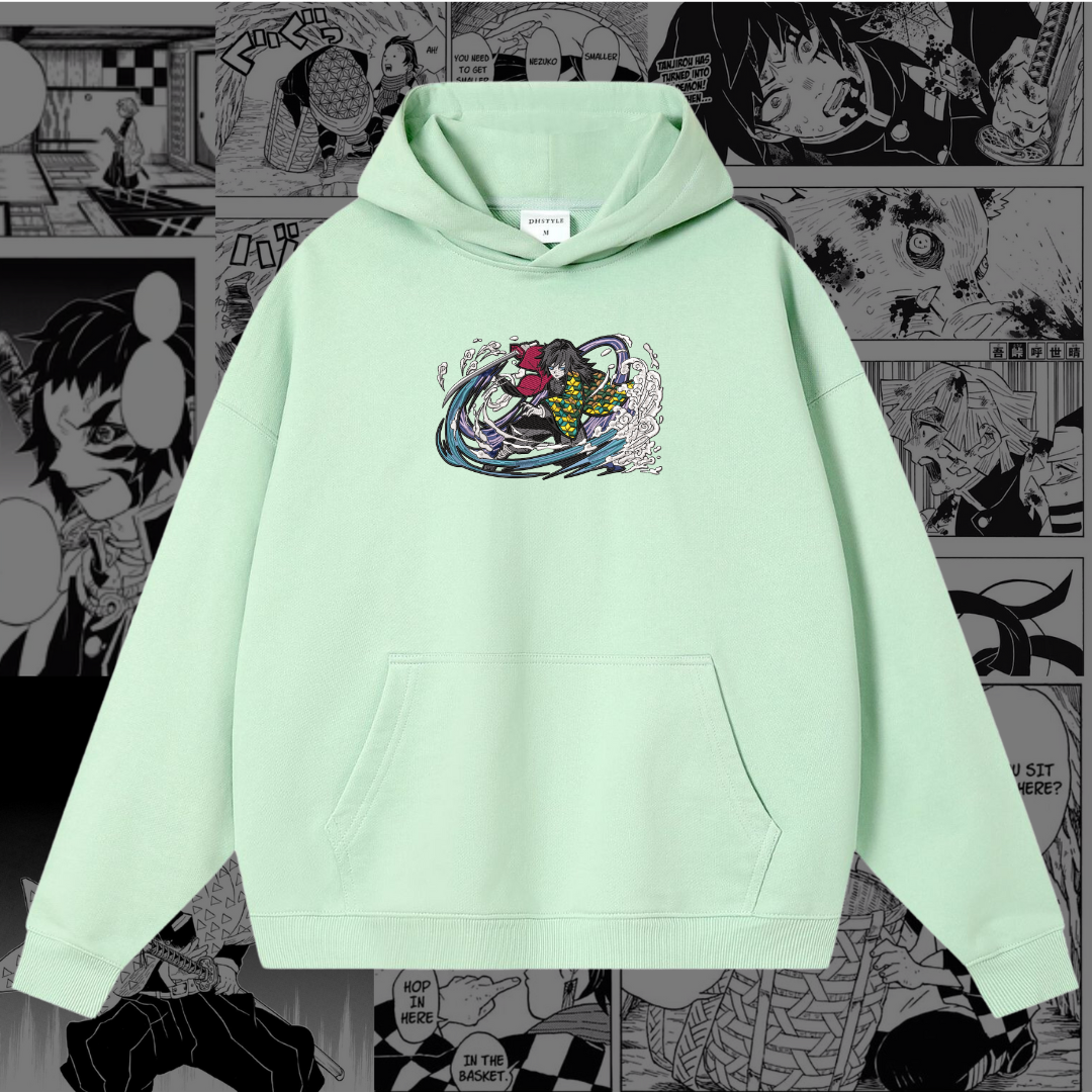 Giyu Tomioka Embroidered Hoodie | Demon Slayer Inspired