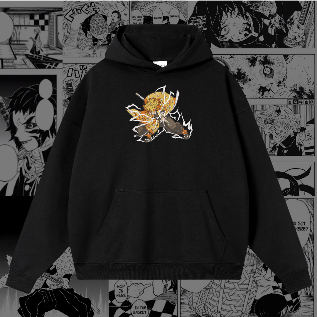 Zenitsu Embroidered Hoodie | Demon Slayer Inspired
