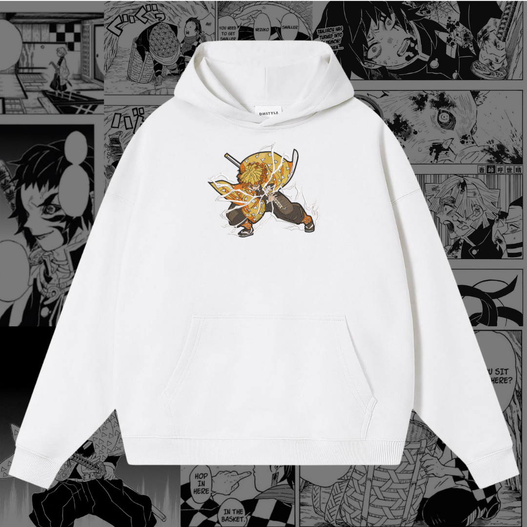 Zenitsu Embroidered Hoodie | Demon Slayer Inspired