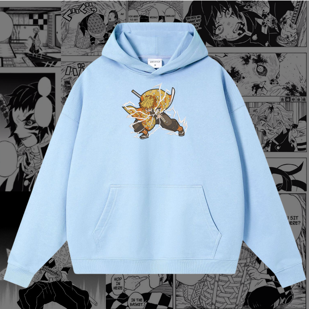 Zenitsu Embroidered Hoodie | Demon Slayer Inspired