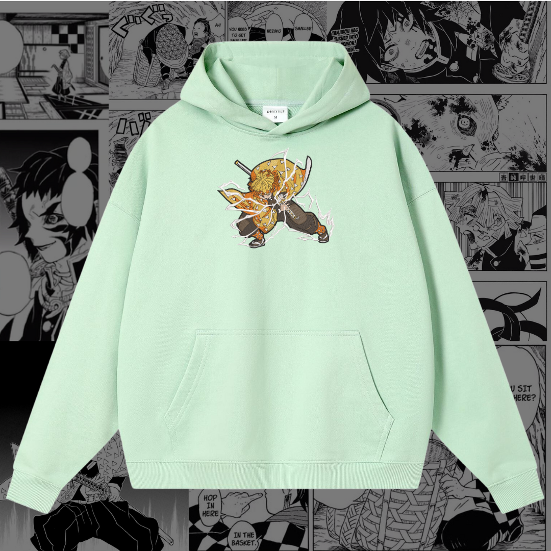 Zenitsu Embroidered Hoodie | Demon Slayer Inspired