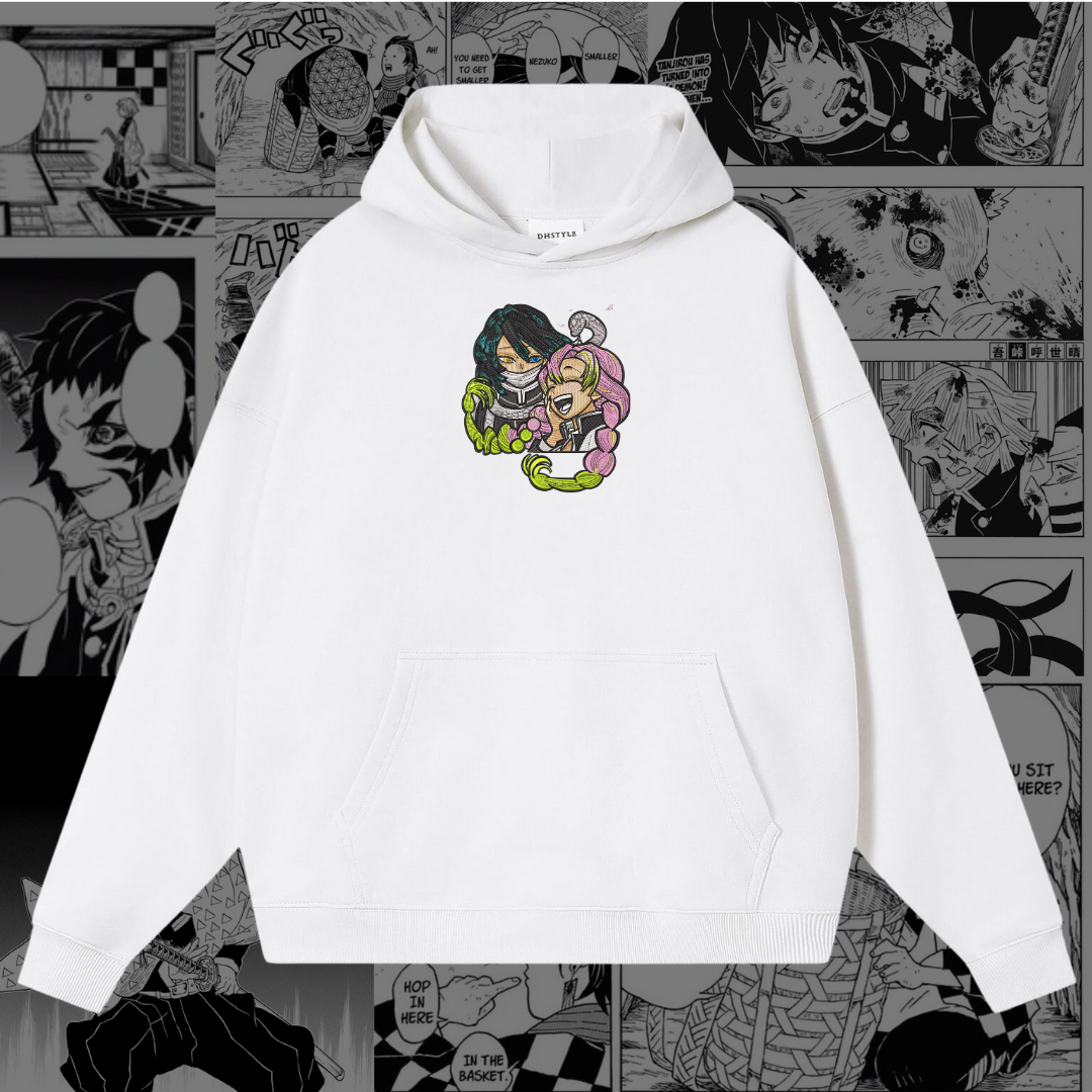 Embroidered Love Hoodie | Cozy Cotton-Poly Blend | Anime Inspired Hoodie