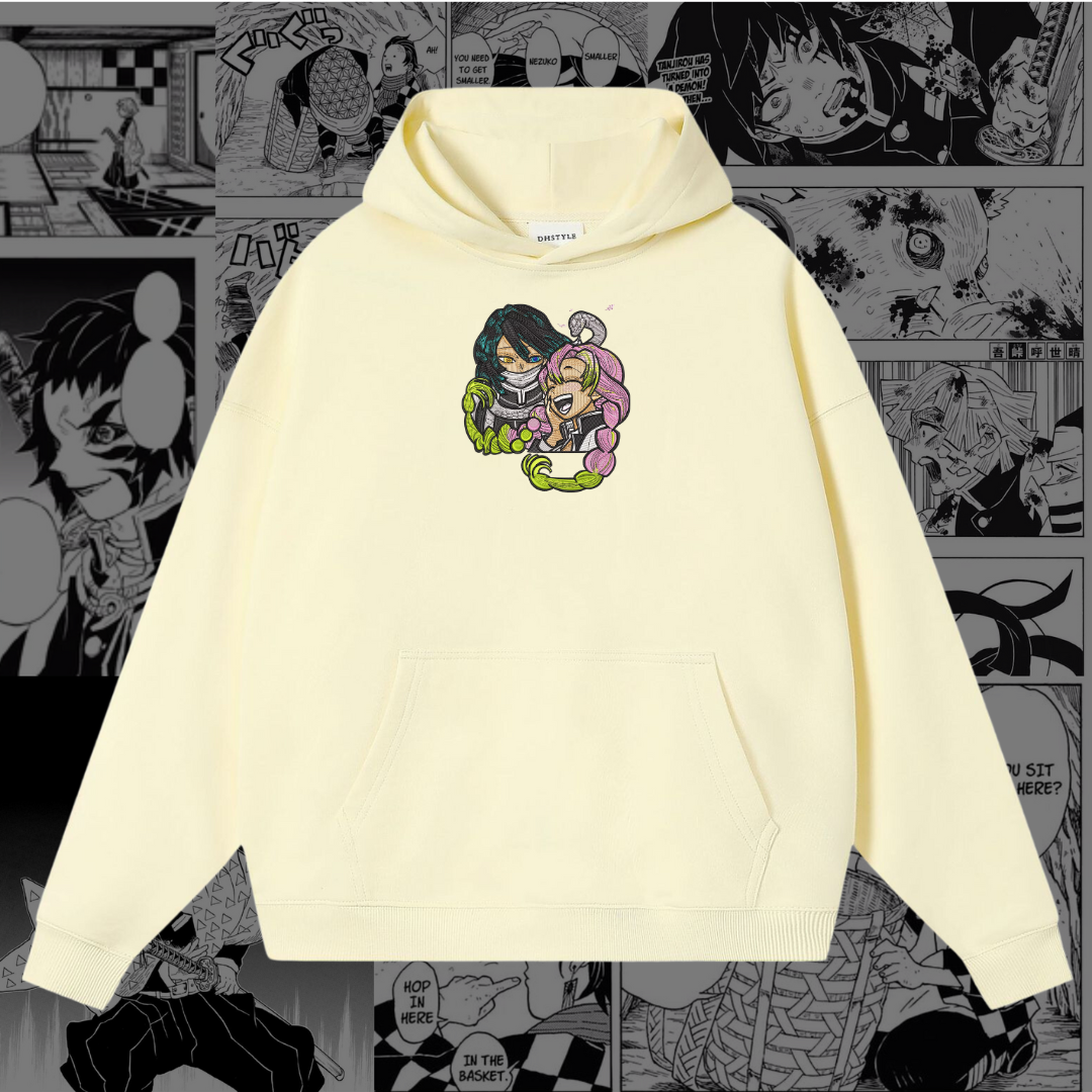 Embroidered Love Hoodie | Cozy Cotton-Poly Blend | Anime Inspired Hoodie