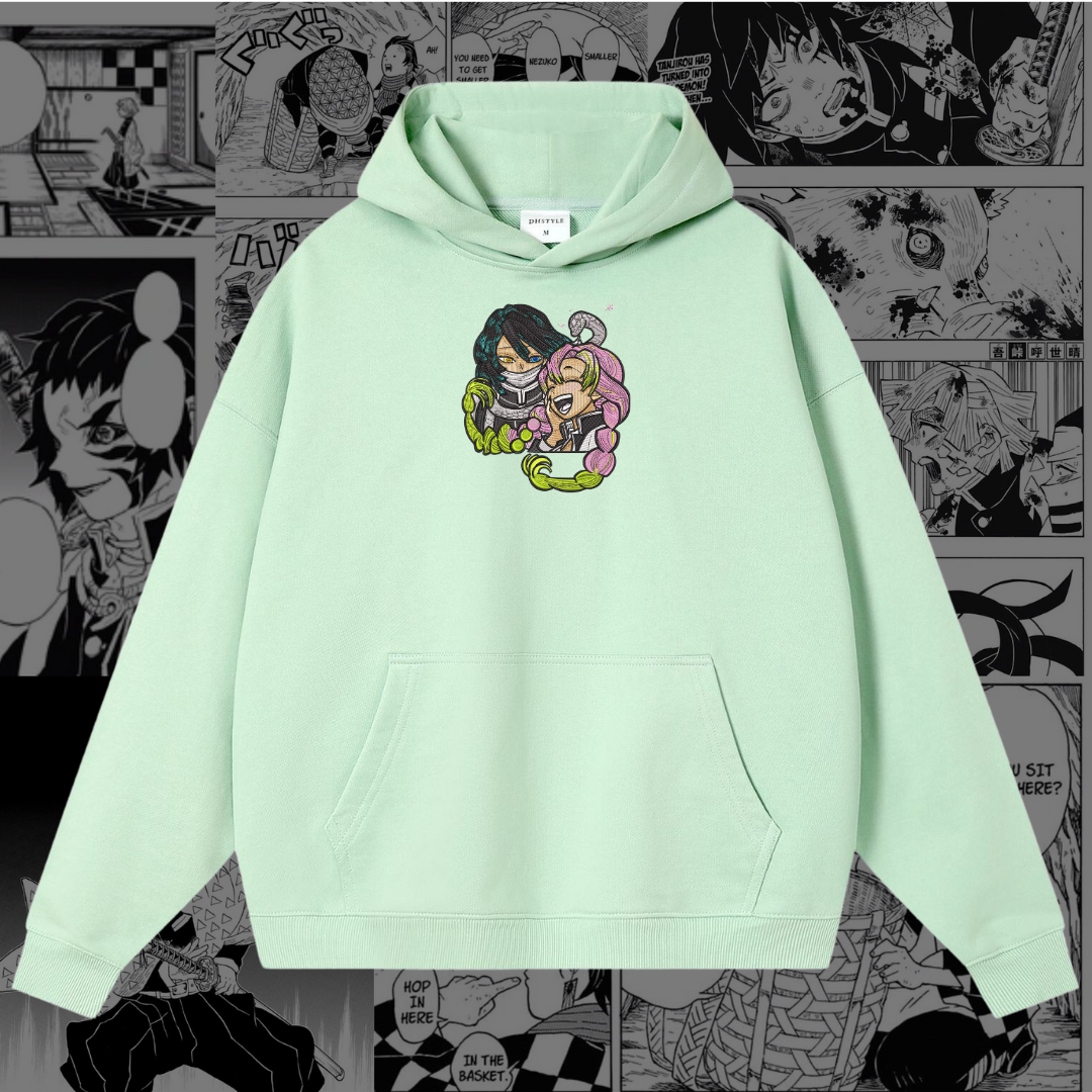 Embroidered Love Hoodie | Cozy Cotton-Poly Blend | Anime Inspired Hoodie
