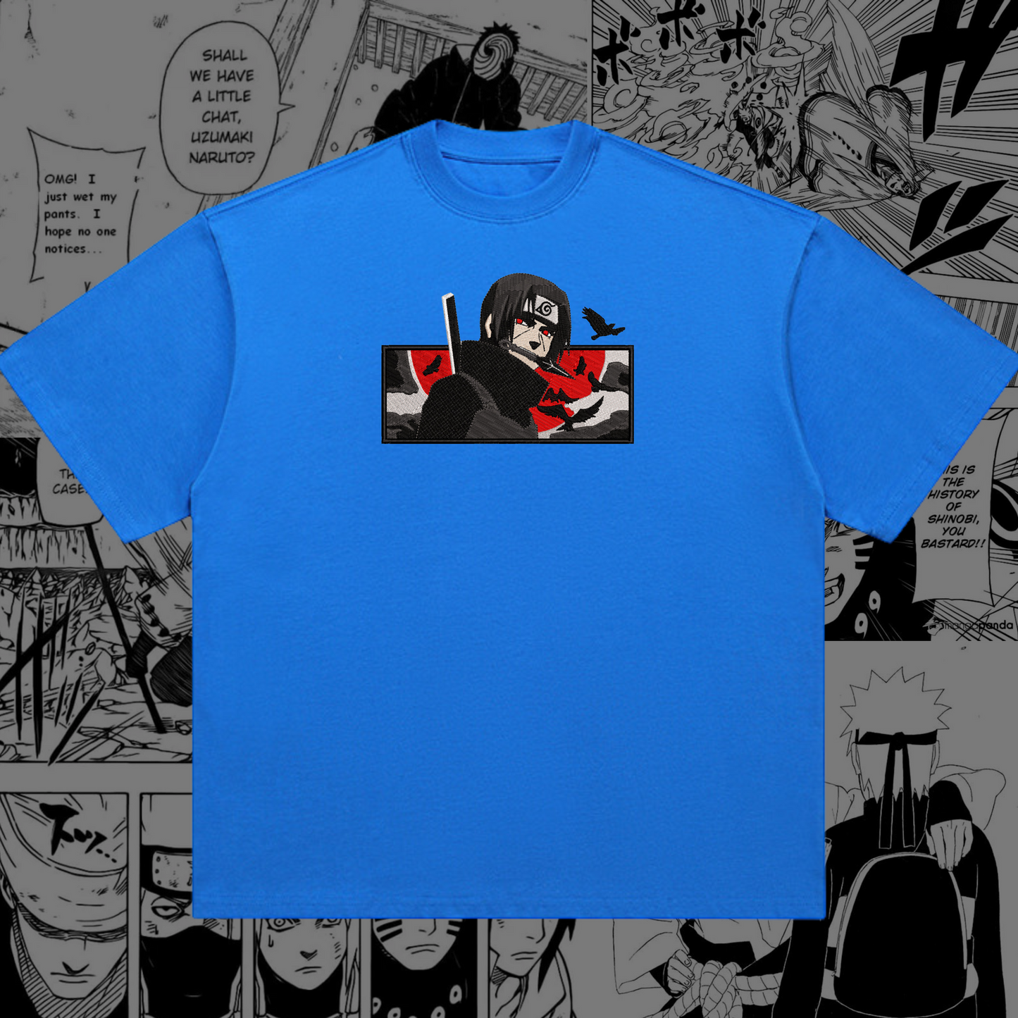 Itachi Uchiha Embroidered Oversize T-Shirt | Naruto