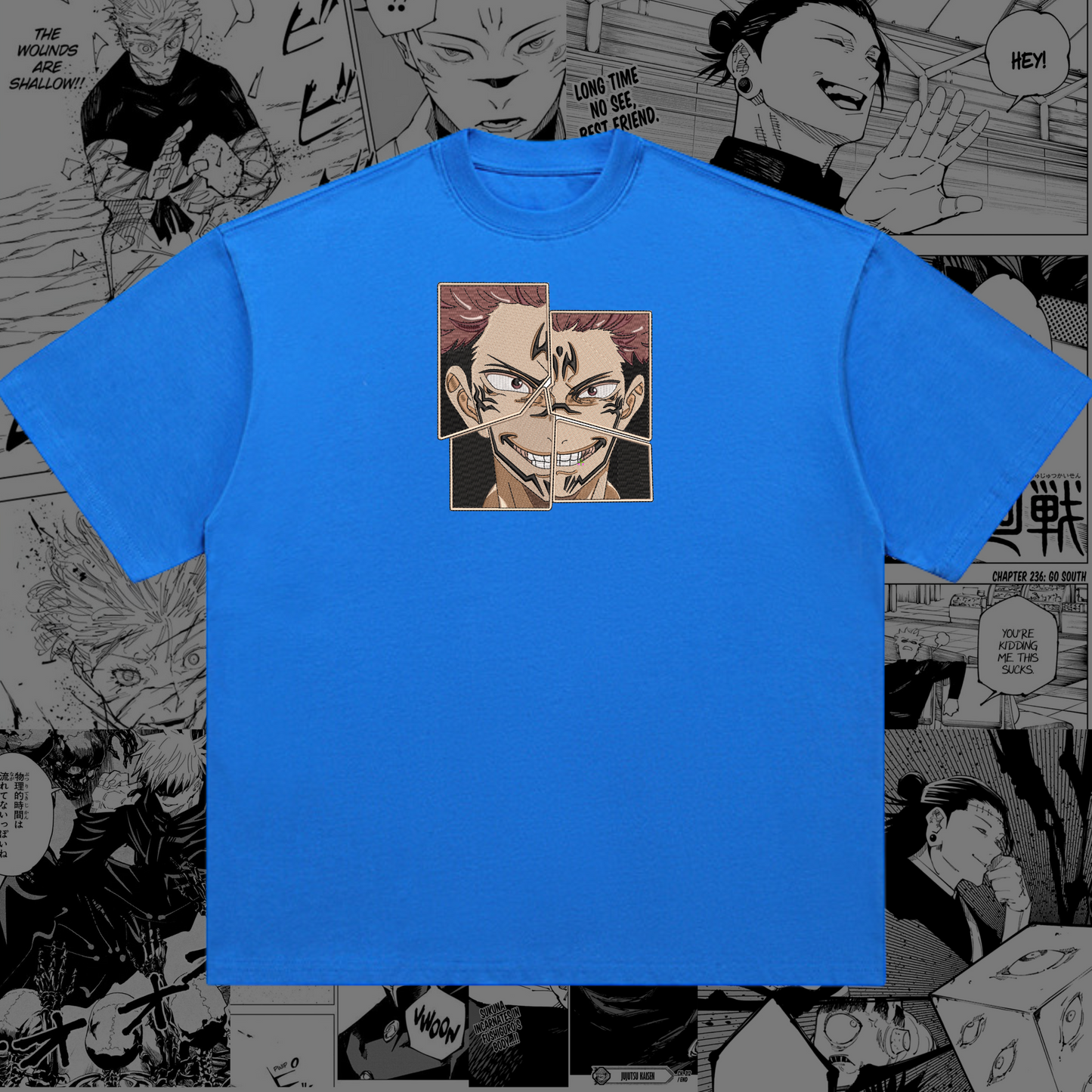 Sukuna Embroidered Oversize T-Shirt | Jujutsu Kaisen