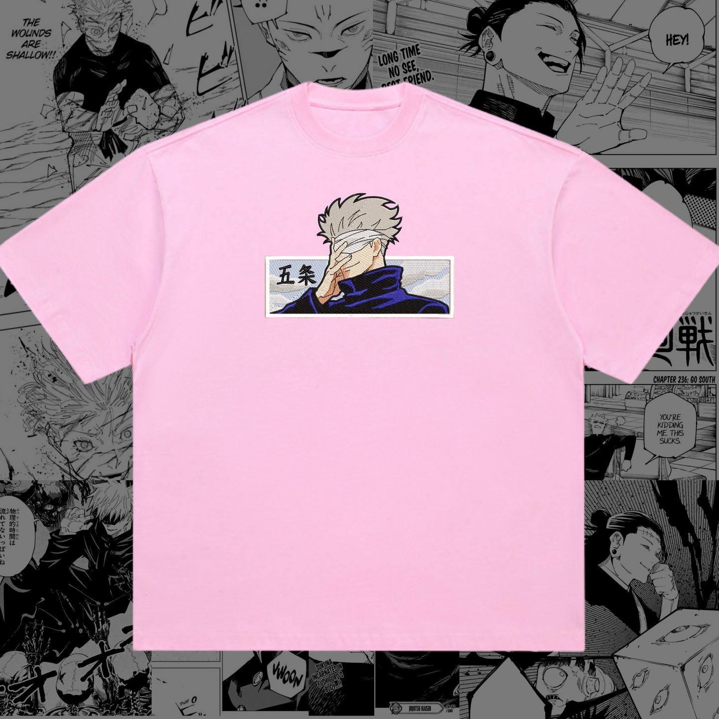 Gojo Satoru Embroidered Oversize T-Shirt | Jujutsu Kaisen