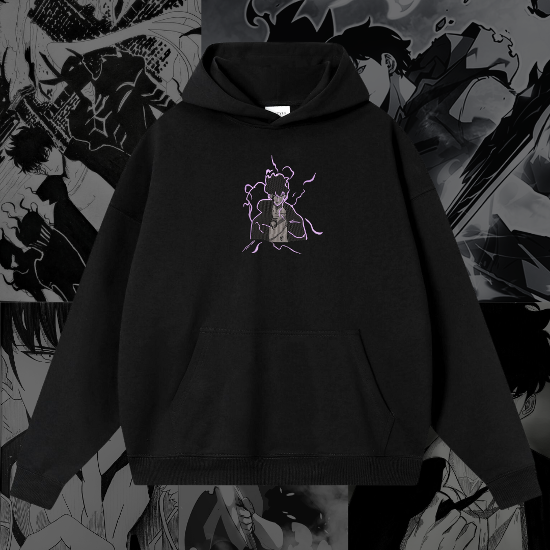 Sung Jinwoo Shadow Monarch Embroidered Hoodie | Solo Leveling Inspired