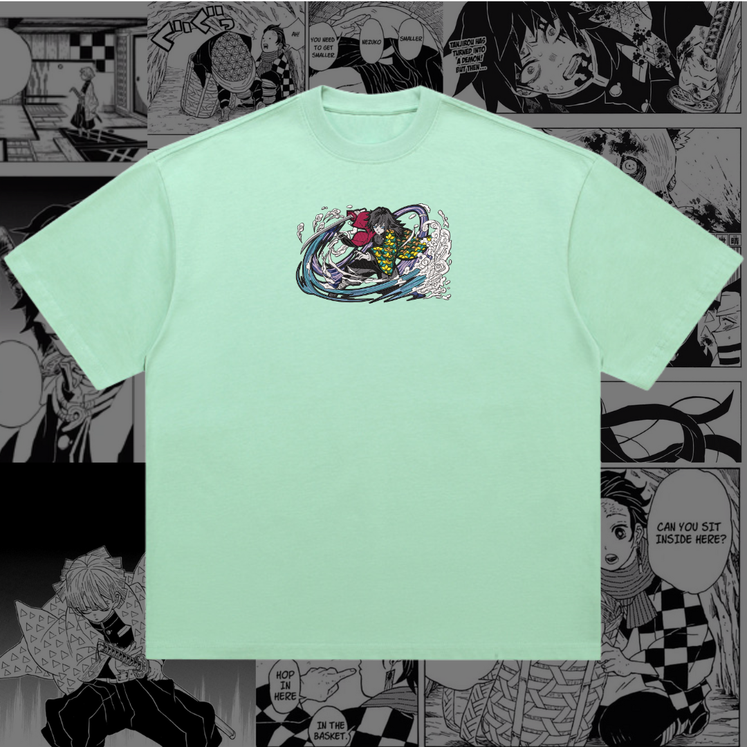Water Hashira Anime T-Shirt | Samurai Graphic Tee | Japanese Manga Style