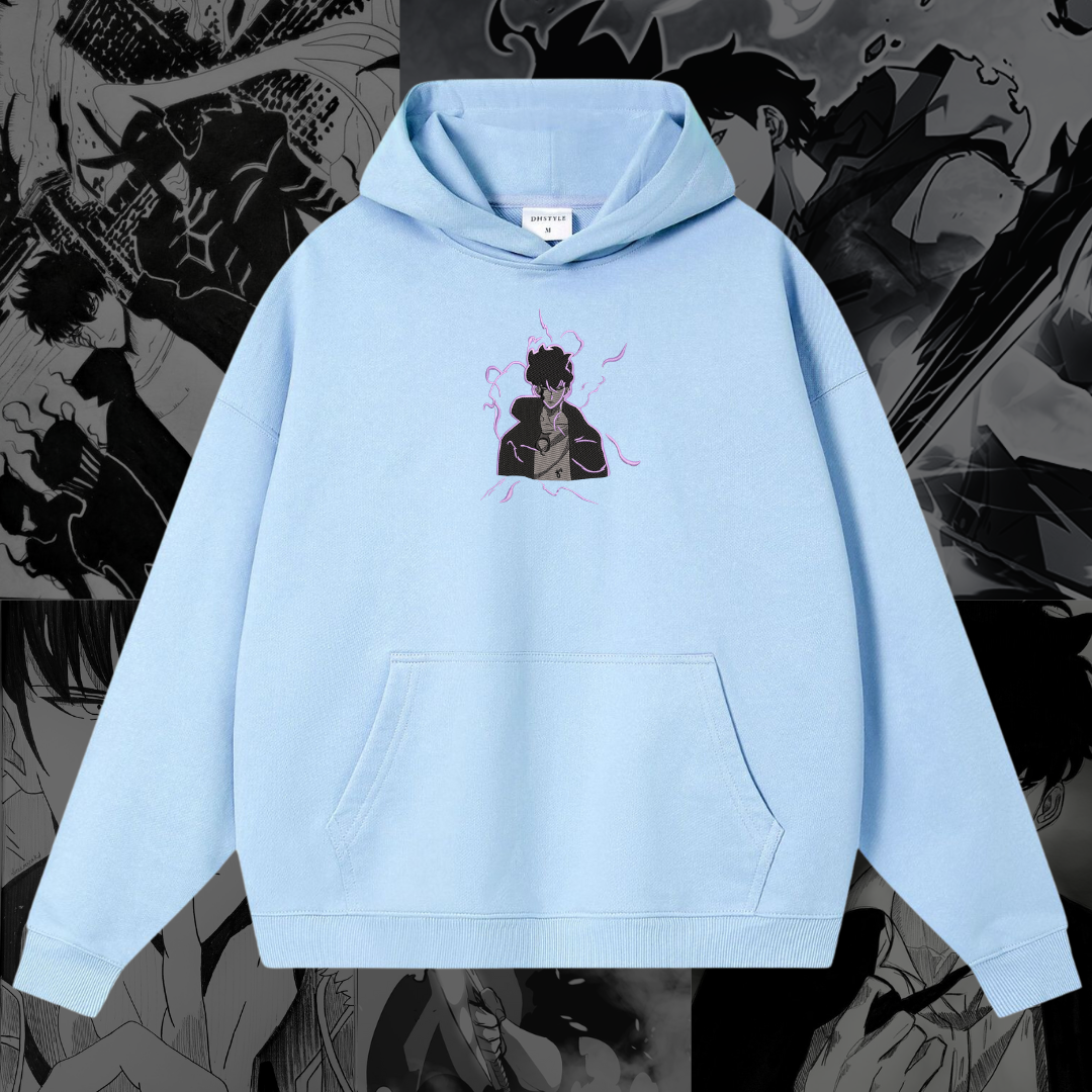 Sung Jinwoo Shadow Monarch Embroidered Hoodie | Solo Leveling Inspired