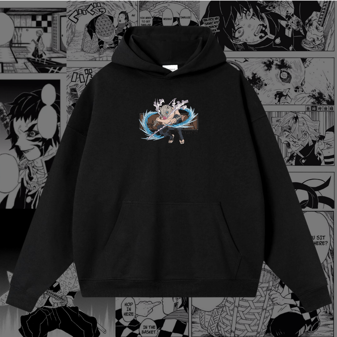 Inosuke Hashibira Embroidered Hoodie | Demon Slayer Inspired