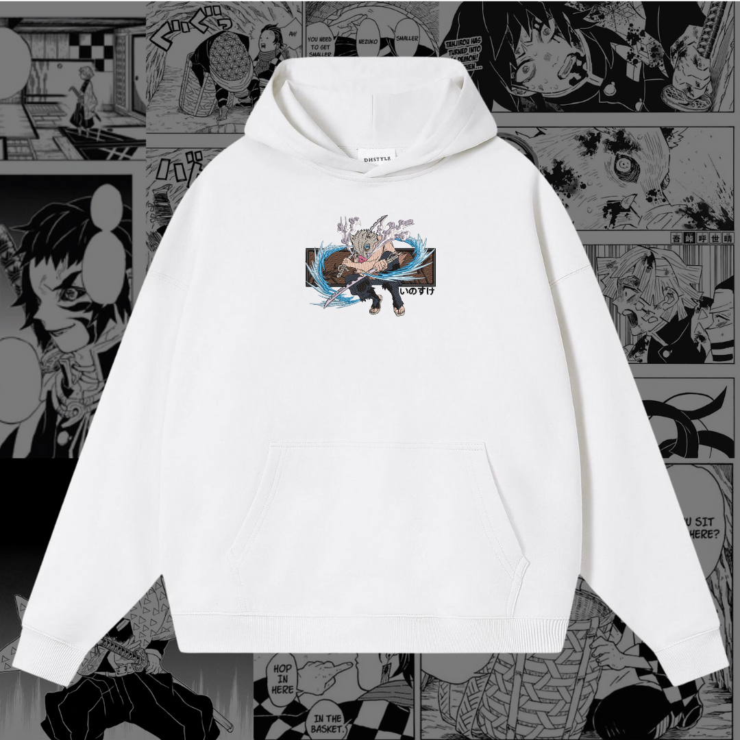Inosuke Hashibira Embroidered Hoodie | Demon Slayer Inspired