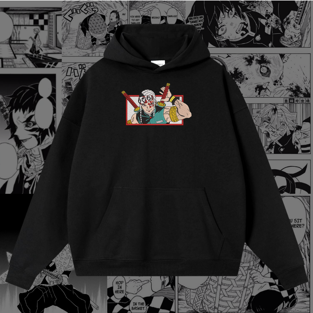Tengen Uzui Embroidered Hoodie | Demon Slayer Inspired