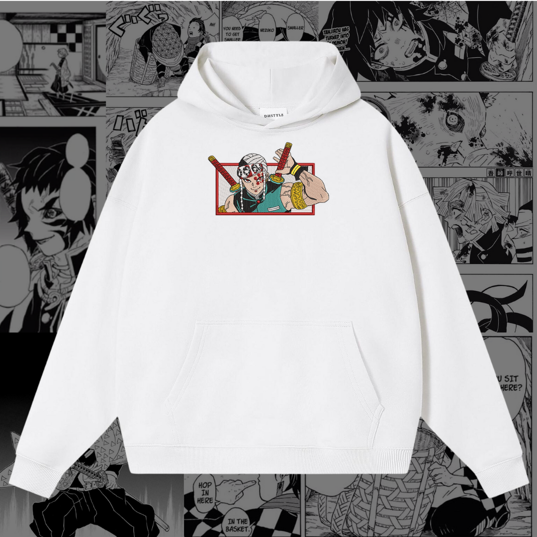 Tengen Uzui Embroidered Hoodie | Demon Slayer Inspired