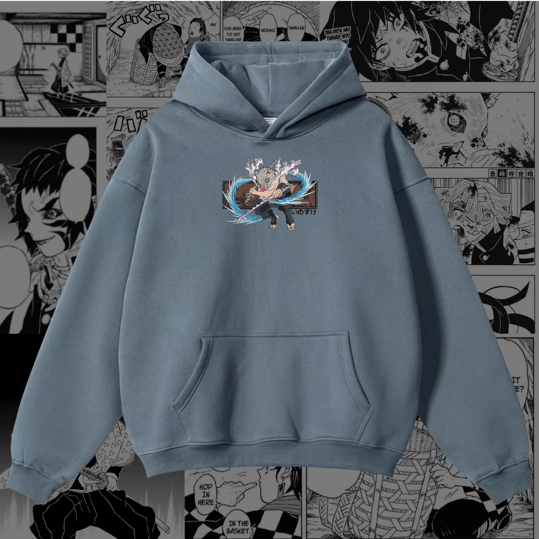 Inosuke Hashibira Embroidered Hoodie | Demon Slayer Inspired