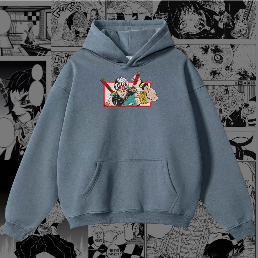 Tengen Uzui Embroidered Hoodie | Demon Slayer Inspired