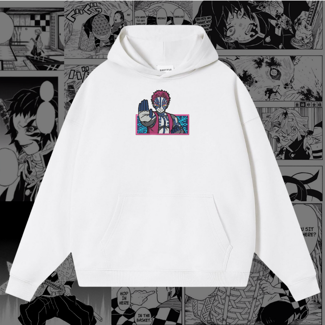 Akaza Embroidered Hoodie | Demon Slayer Inspired