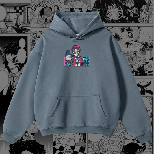 Akaza Embroidered Hoodie | Demon Slayer Inspired