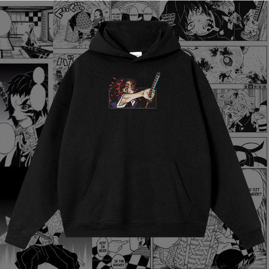 Kokushibo Embroidered Hoodie | Demon Slayer Inspired