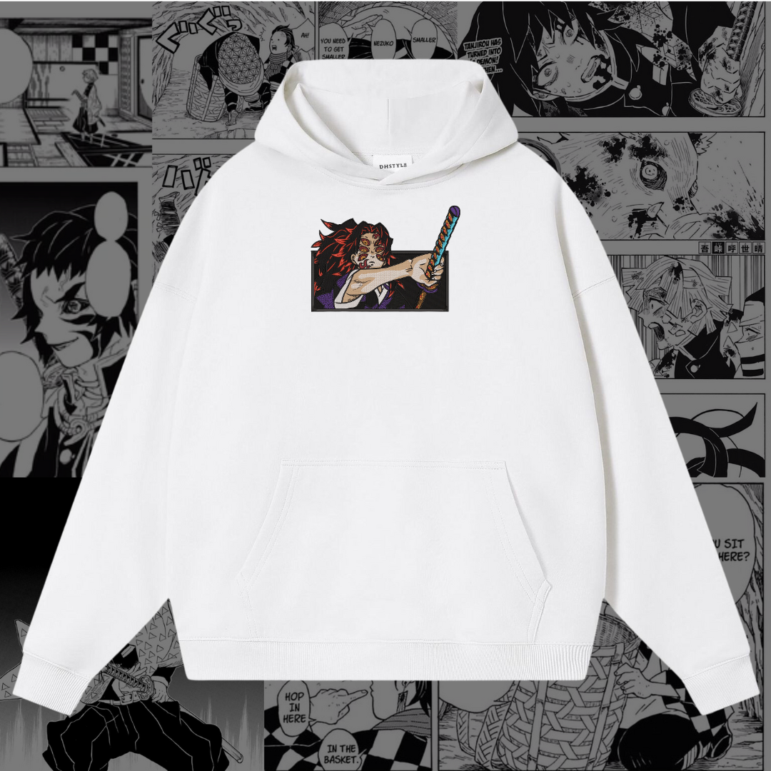 Kokushibo Embroidered Hoodie | Demon Slayer Inspired