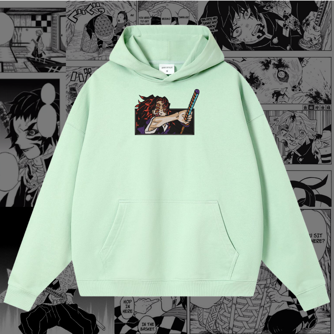 Kokushibo Embroidered Hoodie | Demon Slayer Inspired