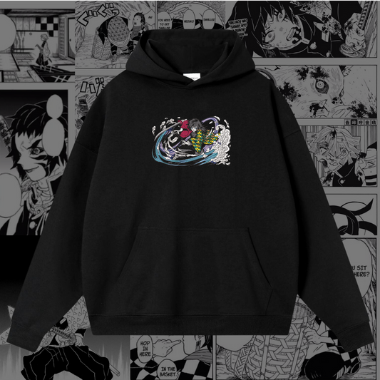 Giyu Tomioka Embroidered Hoodie | Demon Slayer Inspired