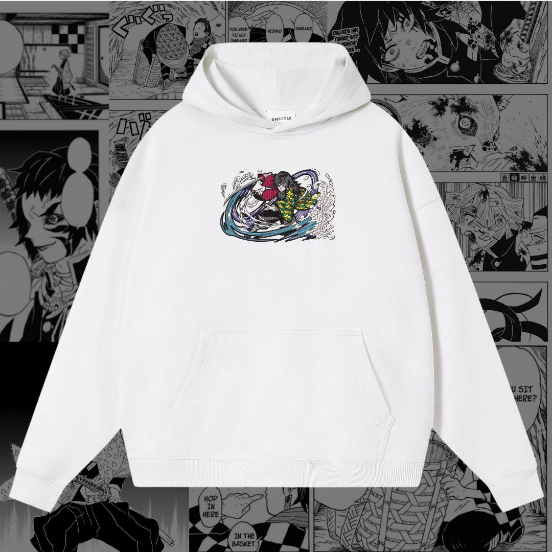 Giyu Tomioka Embroidered Hoodie | Demon Slayer Inspired
