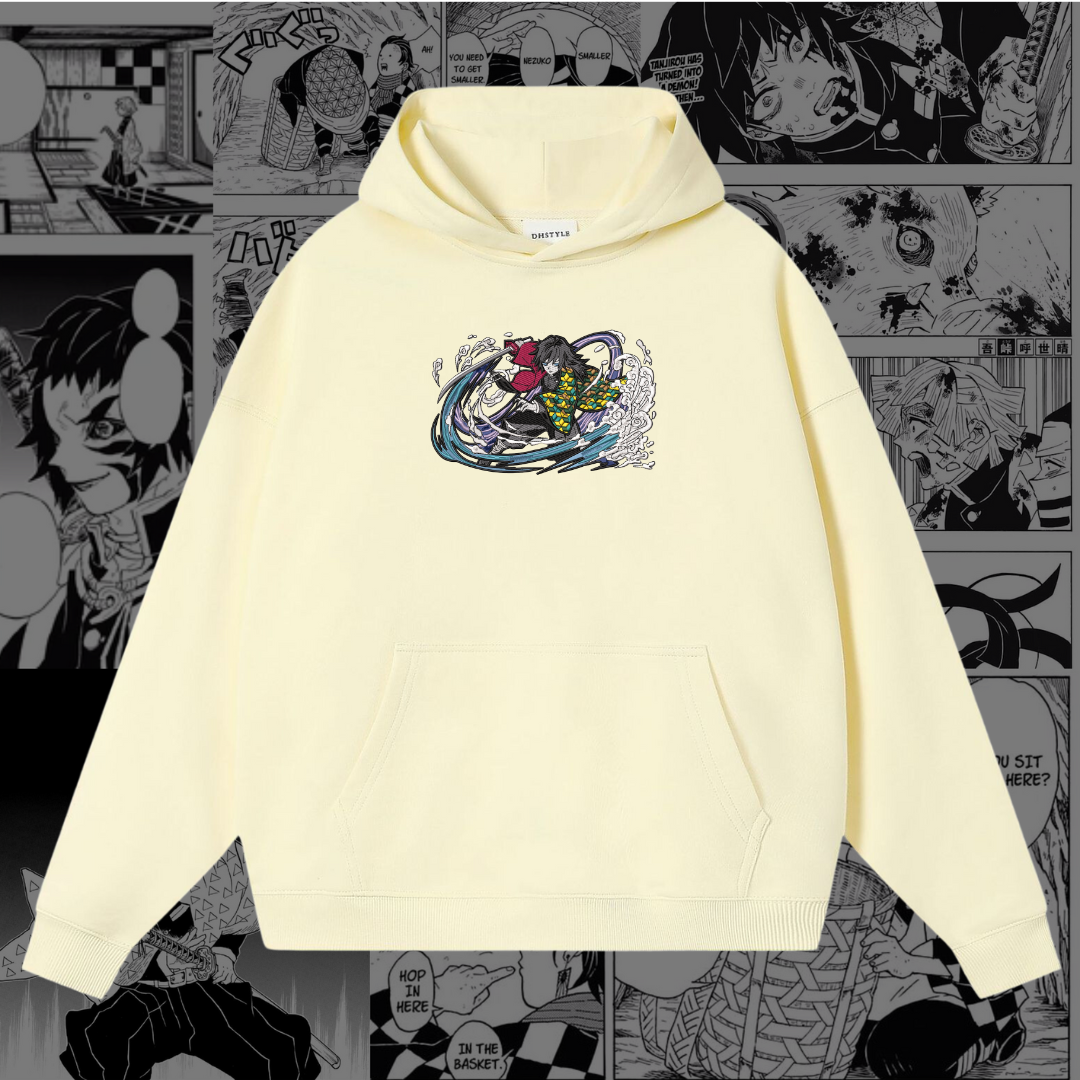 Giyu Tomioka Embroidered Hoodie | Demon Slayer Inspired