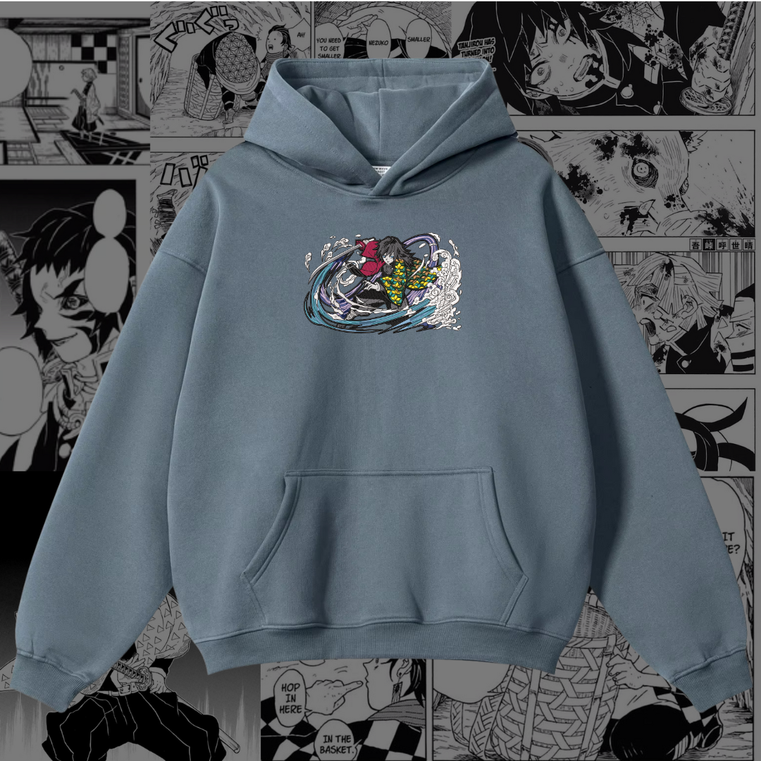 Giyu Tomioka Embroidered Hoodie | Demon Slayer Inspired
