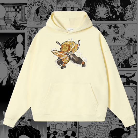 Zenitsu Embroidered Hoodie | Demon Slayer