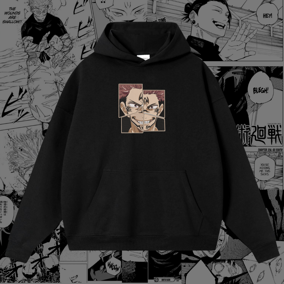 Sukuna Embroidered Hoodie | Jujutsu Kaisen