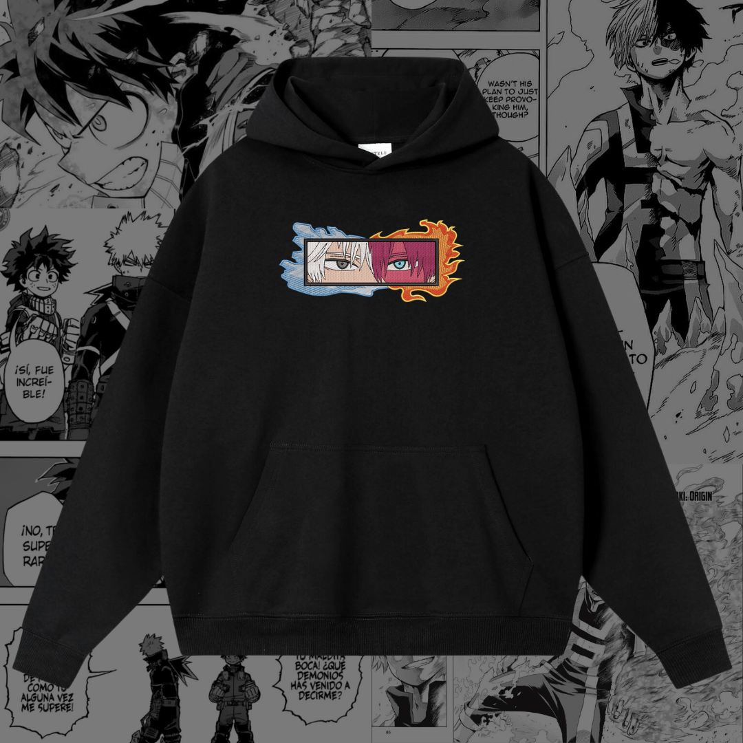 Shoto Todoroki Embroidered Hoodie | My Hero Academia Inspired