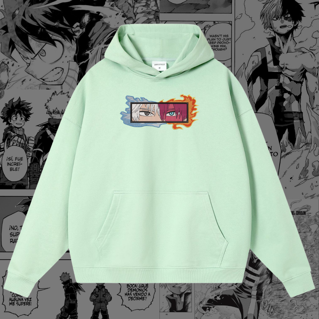 Shoto Todoroki Embroidered Hoodie | My Hero Academia Inspired