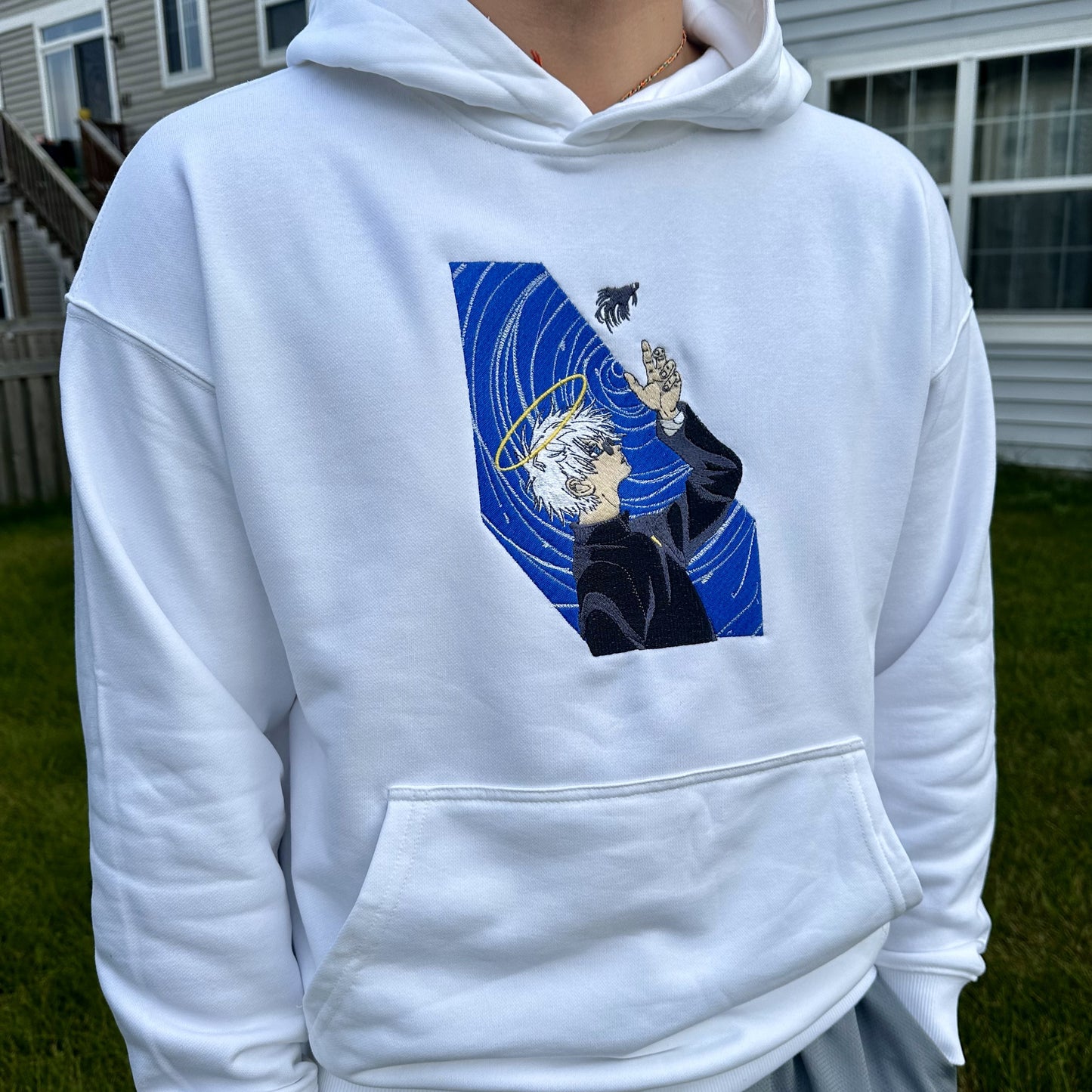 Gojo Satoru Matching Hoodie with Embroidery