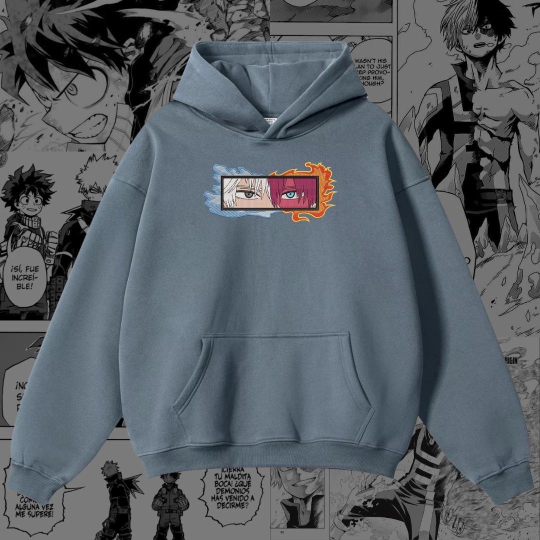 Shoto Todoroki Embroidered Hoodie | My Hero Academia Inspired