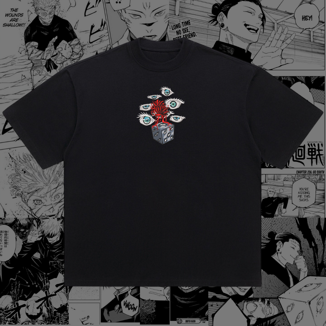 Prison Realm & Six Eyes Sorcerer Embroidered Tee | JJK Inspired