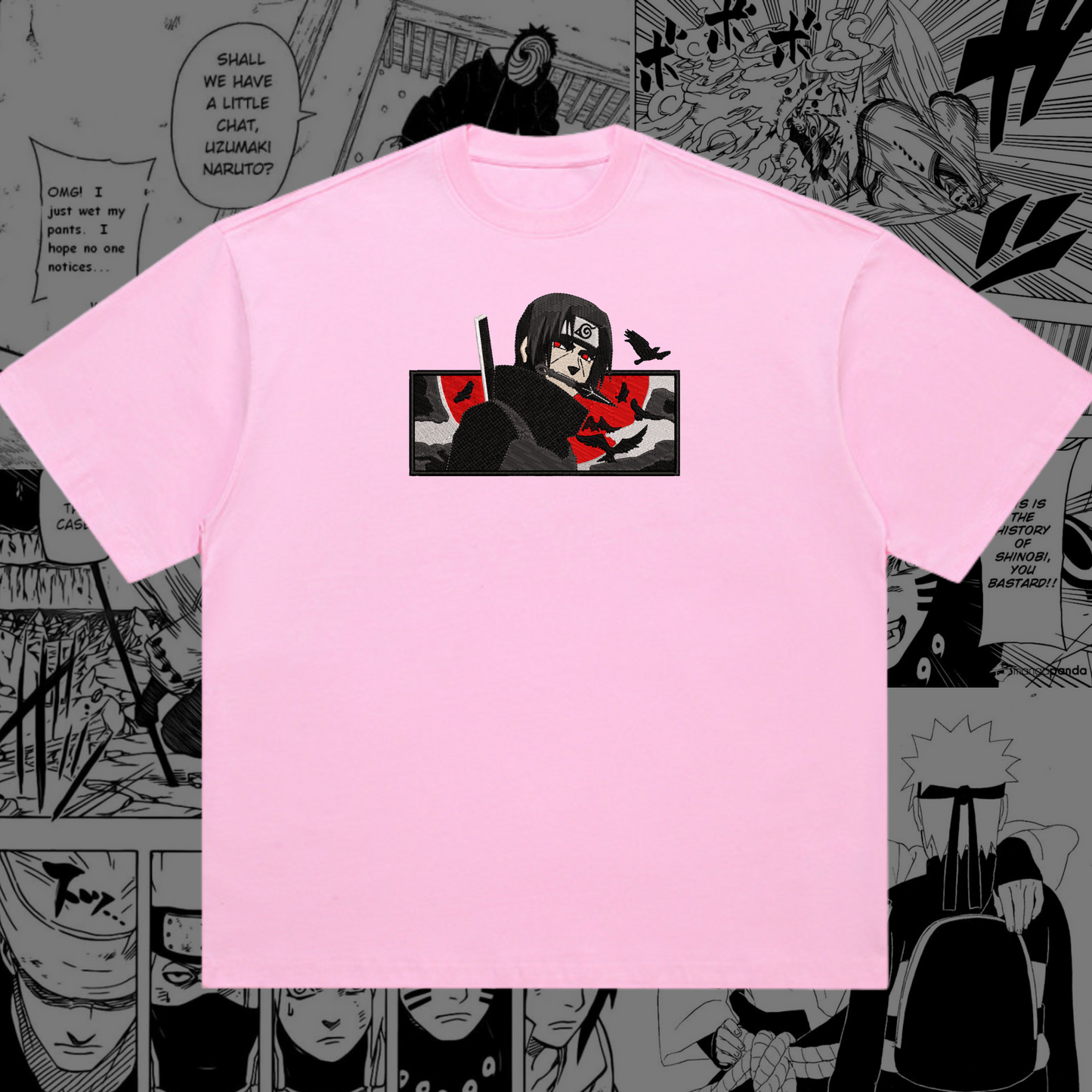 Itachi Uchiha Embroidered Oversize T-Shirt | Naruto