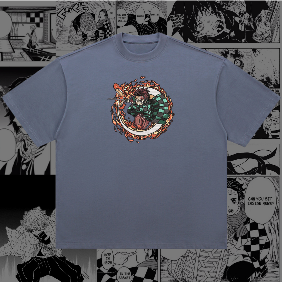Tanjiro Embroidered Oversize T-Shirt | Demon Slayer