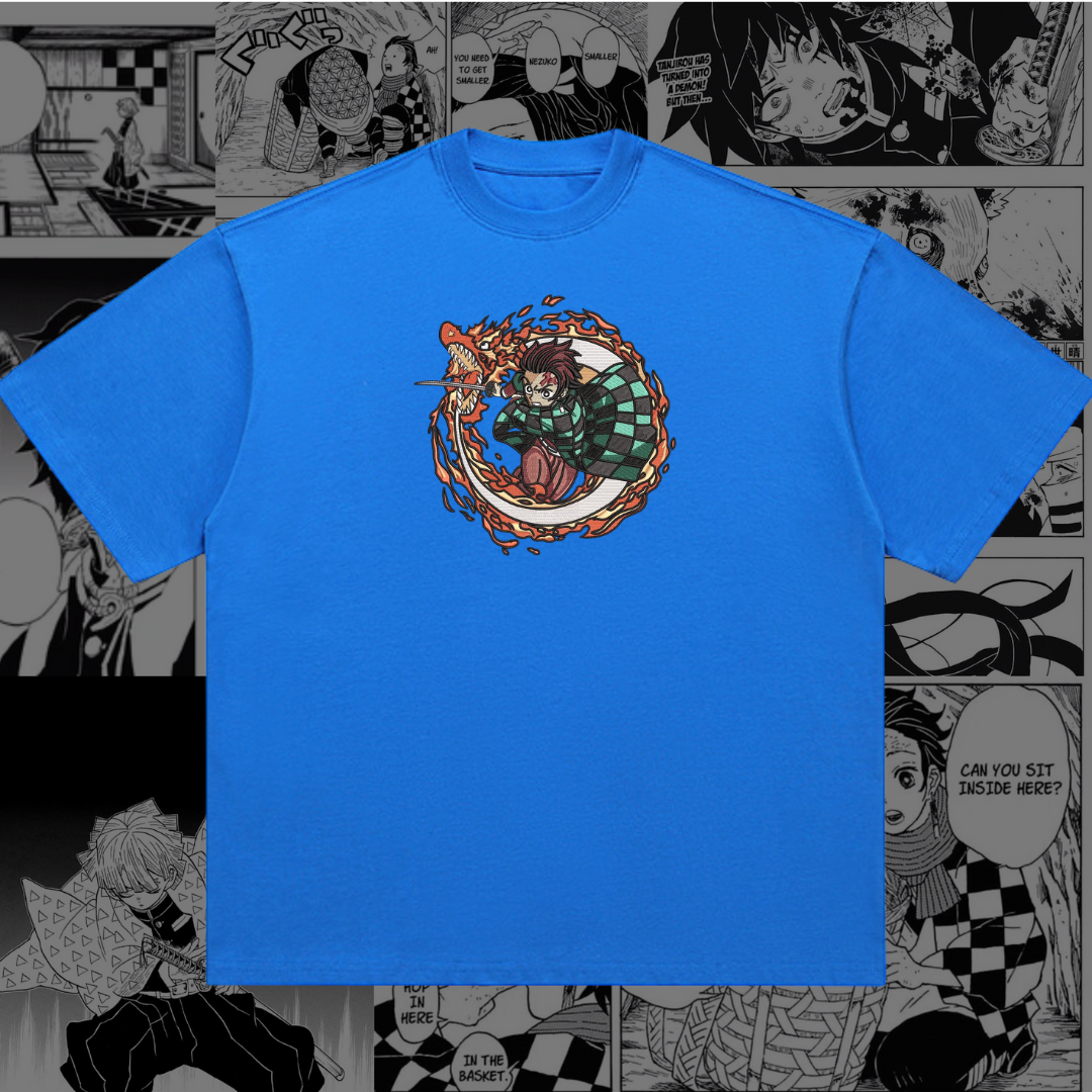Tanjiro Embroidered Oversize T-Shirt | Demon Slayer