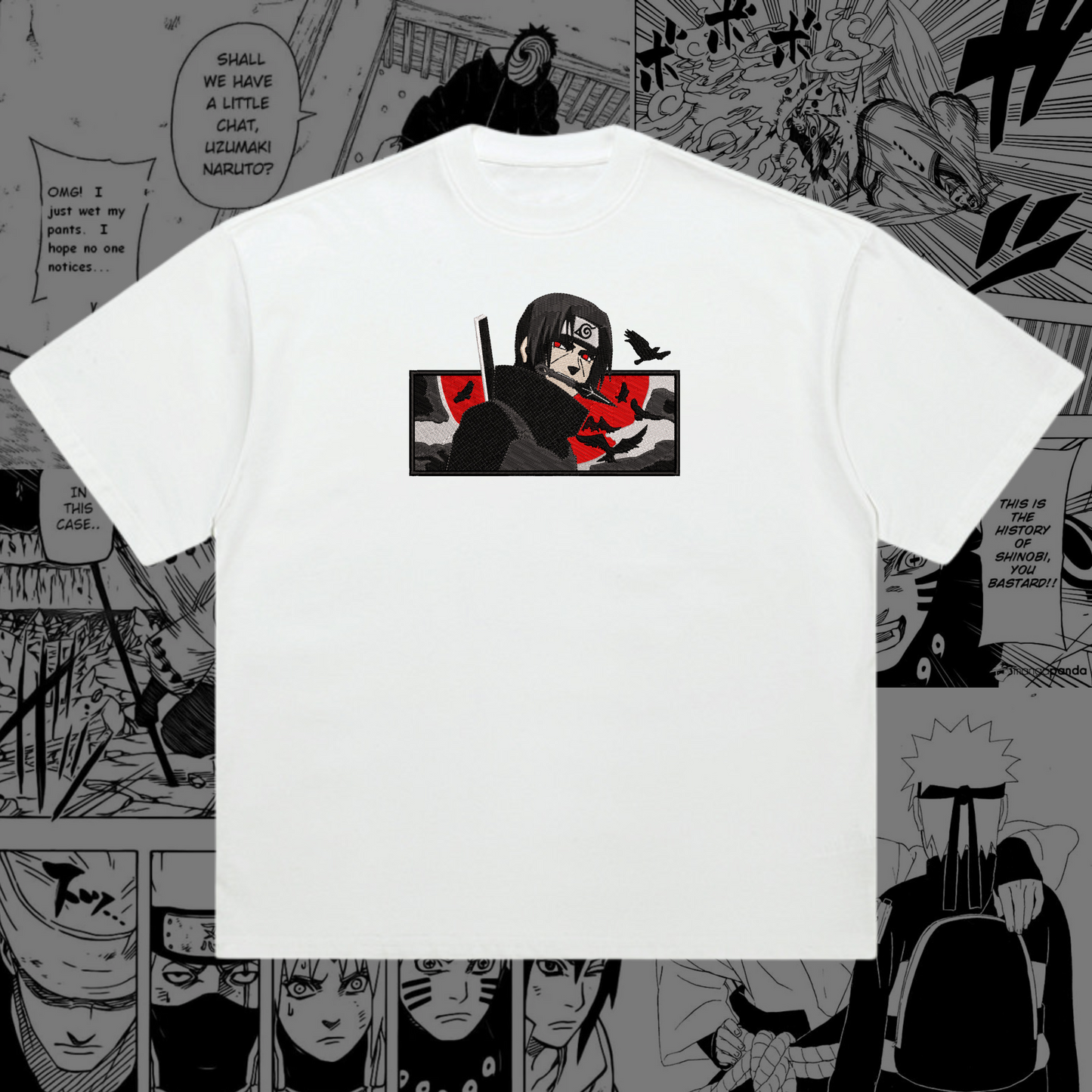 Itachi Uchiha Embroidered Oversize T-Shirt | Naruto