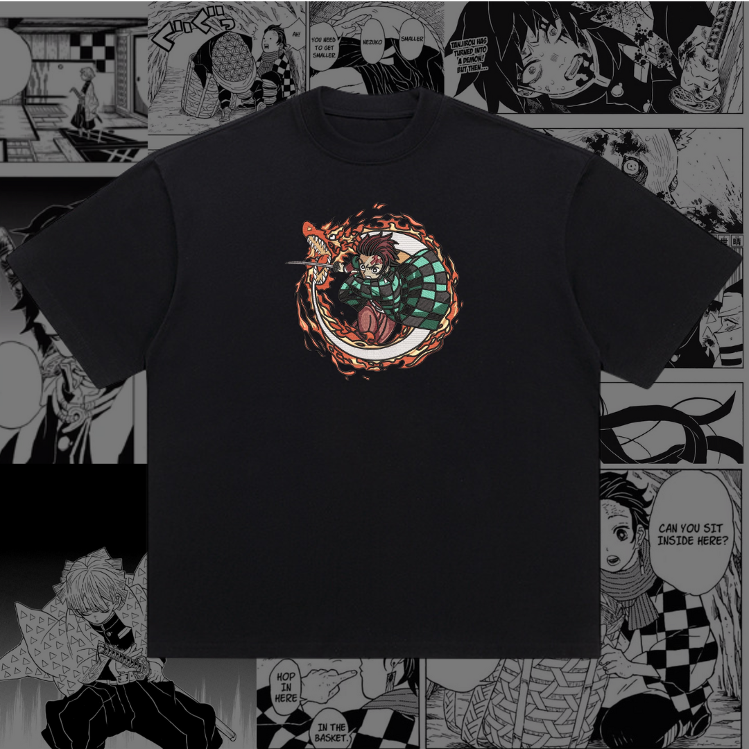 Tanjiro Embroidered Oversize T-Shirt | Demon Slayer