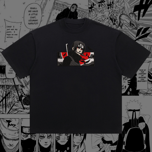 Itachi Uchiha Embroidered Oversize T-Shirt | Naruto