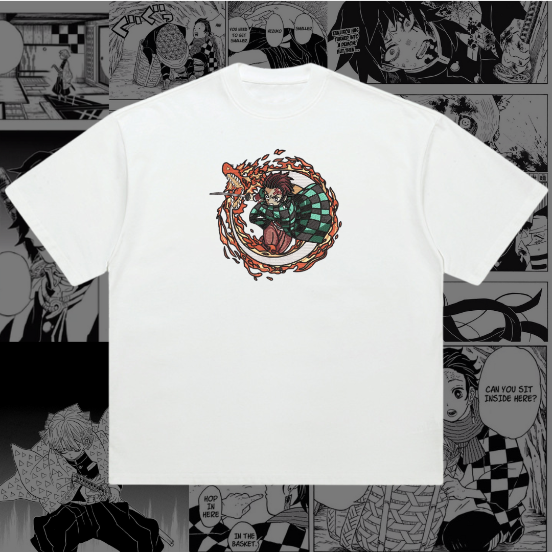 Tanjiro Embroidered Oversize T-Shirt | Demon Slayer