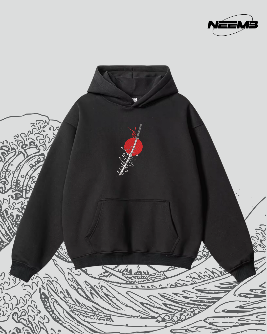 NEEMB Japanese Collection – Red Sun Katana Hoodie